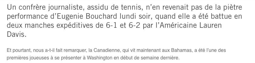 GENIE BOUCHARD a le CULOT de répondre aux critiques....