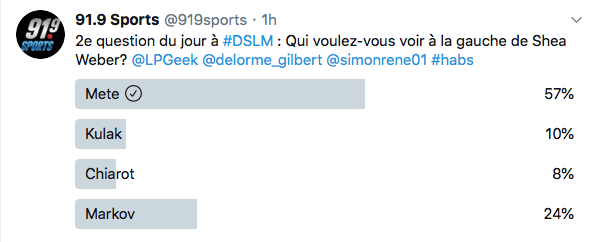 HAHA...Les FANS le veulent à côté de Weber...