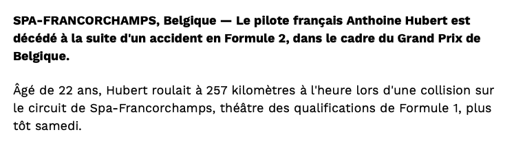 Hubert meurt dans un accident d'auto..