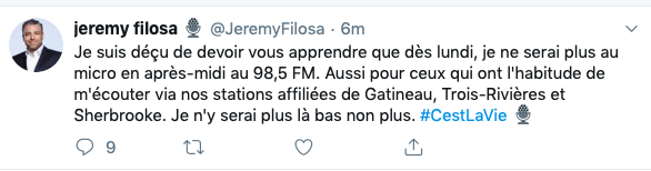 Jeremy Filosa TASSÉ au 98,5 Sports....