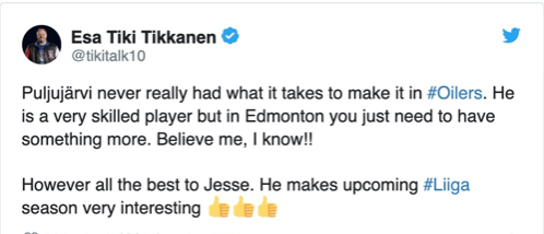 Jesse Puljujarvi HUMILIÉ...par une LÉGENDE FINLANDAISE...
