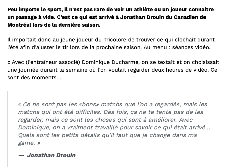 Jonathan Drouin vient de comprendre...