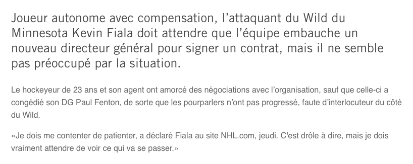 Kevin Fiala...PAUVRE GARS...