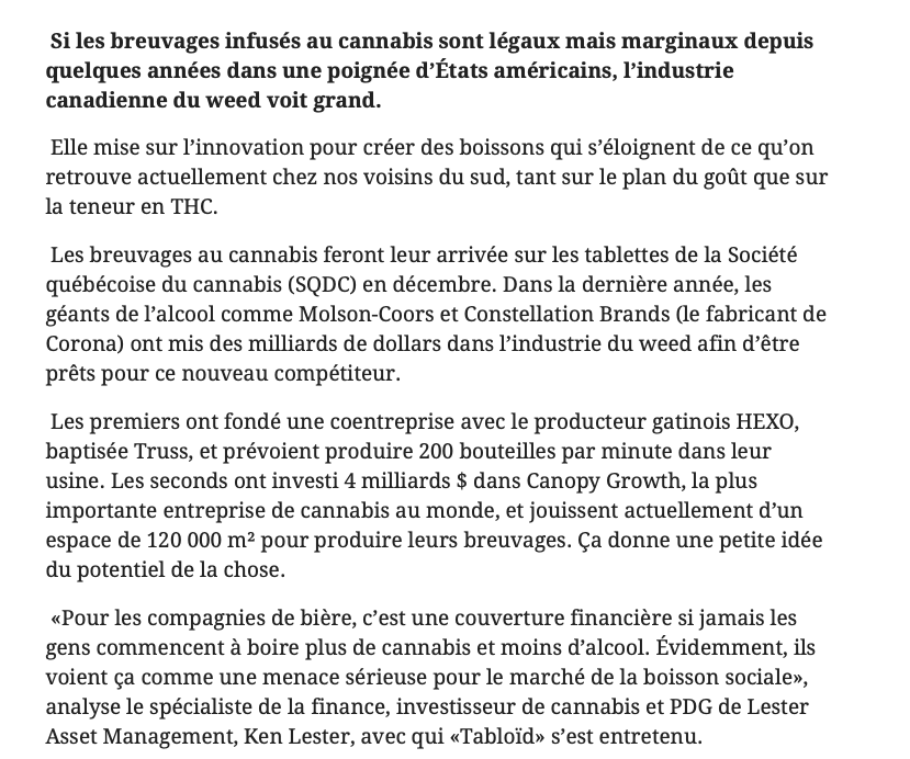 La priorité de Geoff Molson en ce moment...Les BOISSONS au POT..