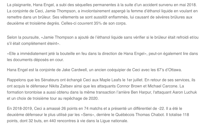 Le CAUCHEMAR de Cody Ceci....continue de créer le SCANDALE sur les médias sociaux...