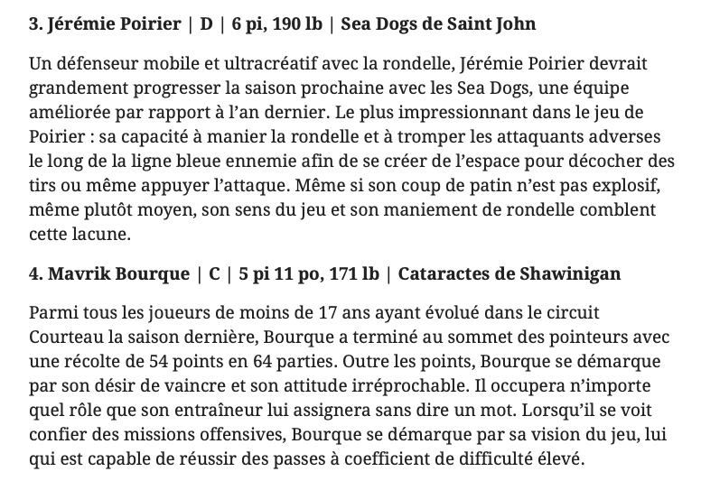 Le MEILLEUR REPÊCHAGE de l'histoire de la LNH...pour le Québec aussi....