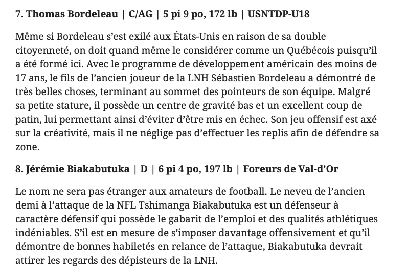 Le MEILLEUR REPÊCHAGE de l'histoire de la LNH...pour le Québec aussi....