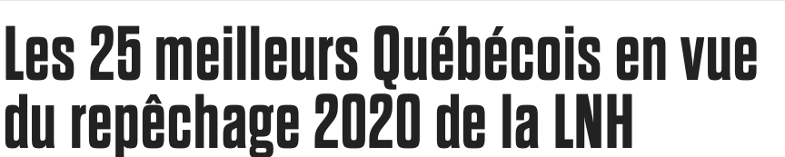 Le MEILLEUR REPÊCHAGE de l'histoire de la LNH...pour le Québec aussi....