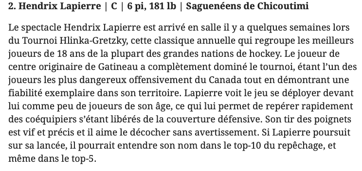 Le MEILLEUR REPÊCHAGE de l'histoire de la LNH...pour le Québec aussi....