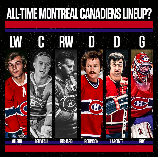 LE MEILLEUR STARTING 6 de l'histoire du Canadien de Montréal?