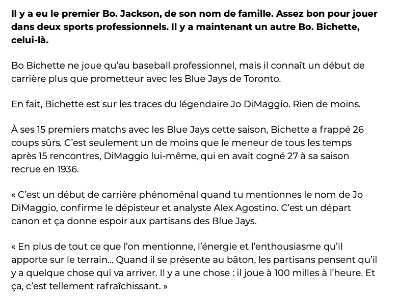 Le PRODIGE des Blue Jays...Fait de plus en plus JASER...
