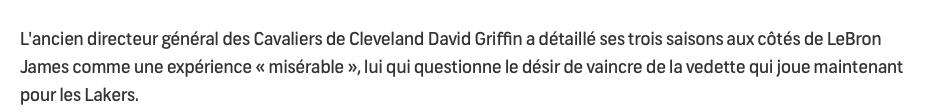 LeBron James DÉTRUIT par son ancien DG....