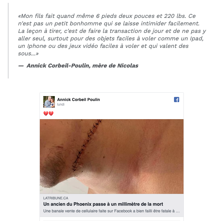 Les détails commencent à émerger sur l'AGRESSION dont a été victime le frère de Samuel Poulin.