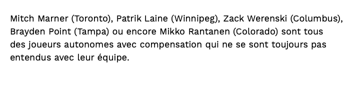 Les propos de Claude Julien sont reliés aux RFA....