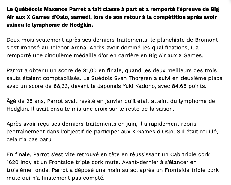 Maxence Parrot....le HÉROS d'une province entière....