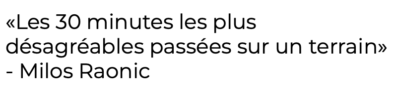 Milos Raonic échangé aux Sénateurs...OUCH...