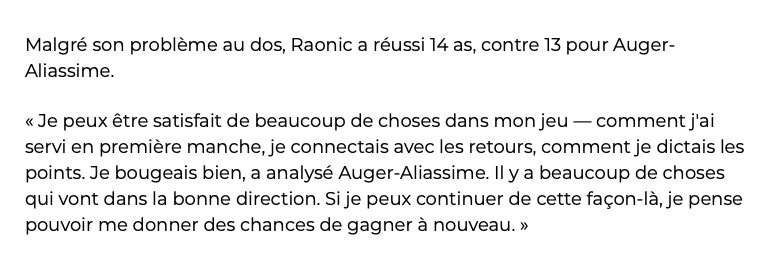 Milos Raonic échangé aux Sénateurs...OUCH...