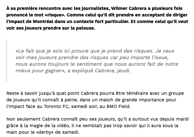 On espère que Claude Julien va avoir le MÊME DISCOURS....