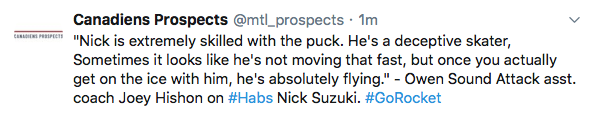 OUIN...Le coach de Nick Suzuki qui essaie de le défendre...