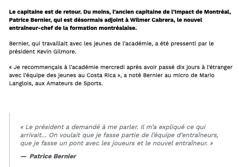 Patrice Bernier...le CONTRAIRE de Renaud Lavoie...
