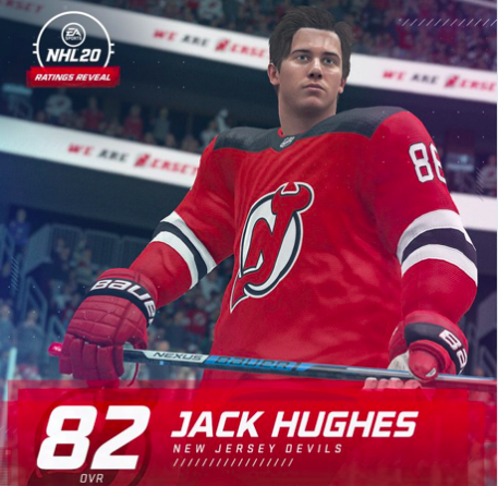 Plusieurs fans sont OUTRÉS du RATING de Jack Hughes à NHL 20..