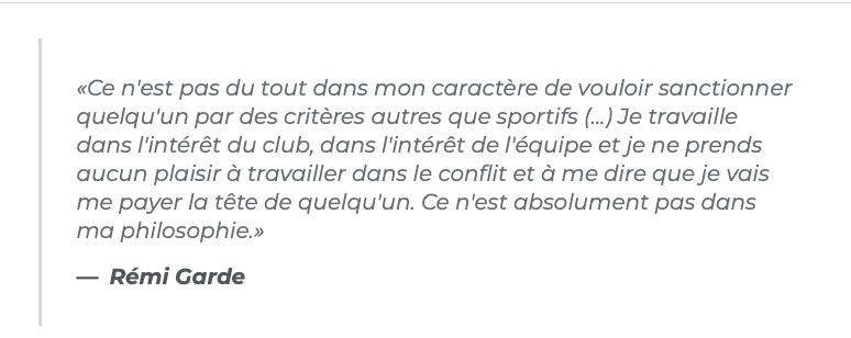 Rémi Garde a des CHOUCHOUS et des BOUC-ÉMISSAIRES?