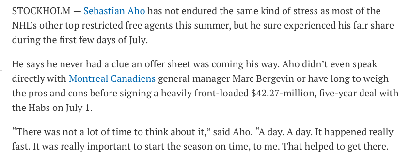 Sebastian Aho veut HUMILIER Marc Bergevin jusqu'à sa mort...