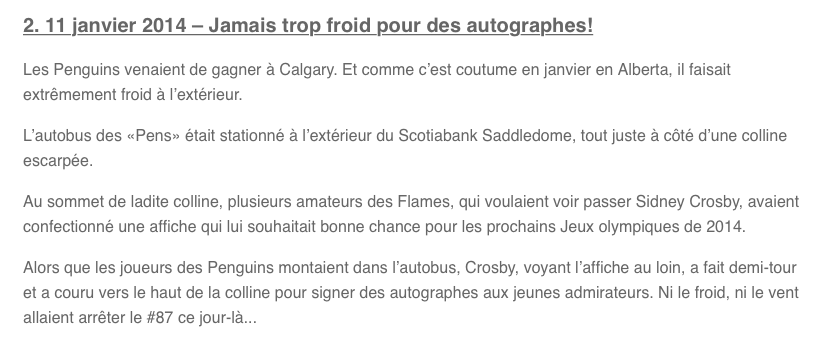 Sidney Crosby....LE MEILLEUR JACK de l'HISTOIRE de la LNH....