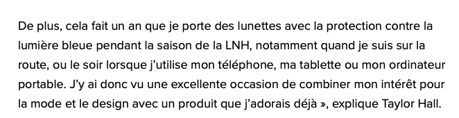 Taylor Hall à Montréal....avec ses lunettes....