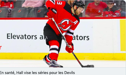 Taylor Hall est en train de dire aux Devils..