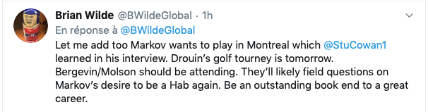 TOURNOI de GOLF de Jonathan Drouin demain...Molson et Bergevin...