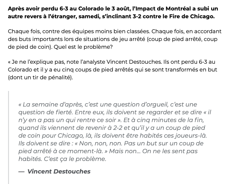 Un petit BREAK pour Marc Bergevin....