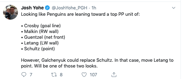 Alex Galchenyuk n'est pas encore sur la première unité de POWER PLAY...