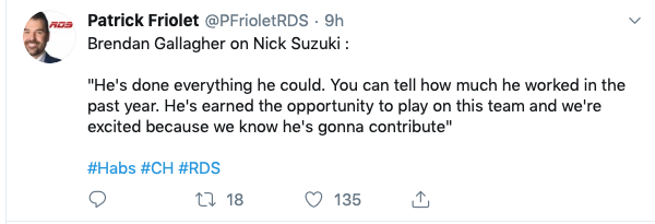 Brendan Gallagher n'a pas voulu jouer la CASSETTE comme Claude Julien....