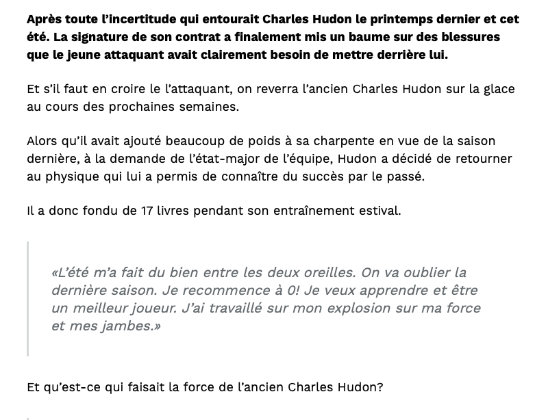 Charles Hudon fait RIRE....