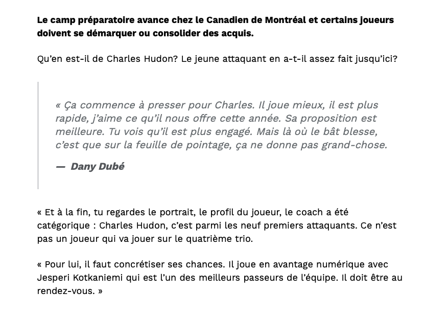 Charles Hudon...est un choix de 5e ronde...