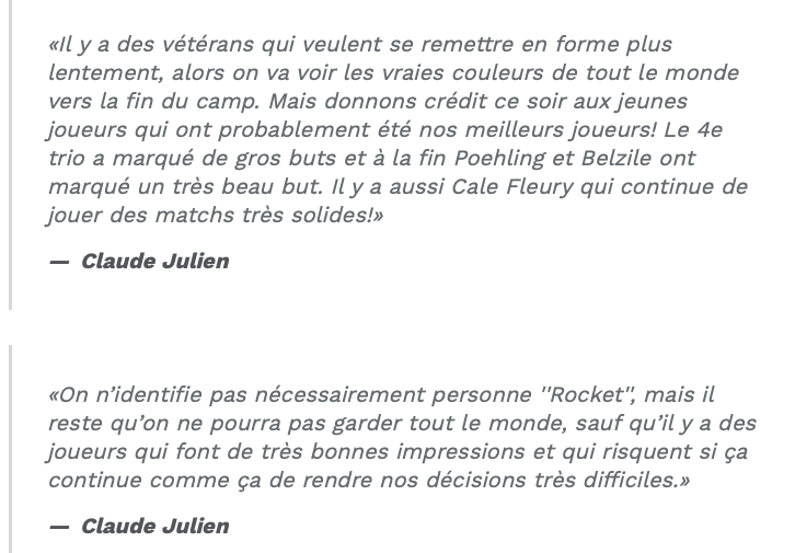 Claude Julien vous prépare...