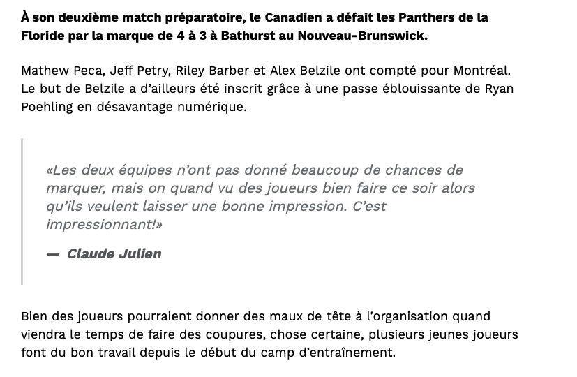 Claude Julien vous prépare...