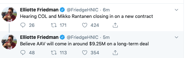 COMME PRÉVU BABY!!! Mikko Rantanen s'entend avec L'Avalanche!!!