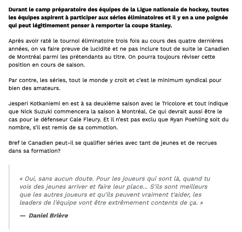 Essaie pas Daniel Brière...