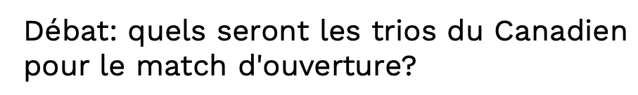 Est-il en train de nous dire que c'est Artturi Lehkonen qui va être échangé?