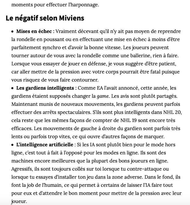 La CRITIQUE de NHL 20...
