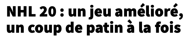 La CRITIQUE de NHL 20...