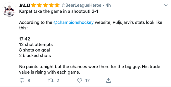 La valeur de Jesse Puljujarvi continue de grimper..