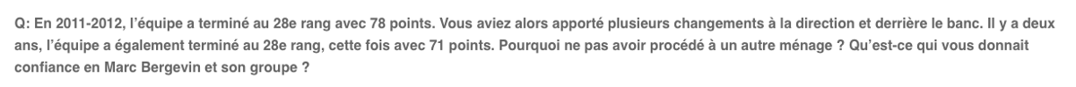 Le PROPRIO le PLUS HYPOCRITE de l'HISTOIRE de la LNH..