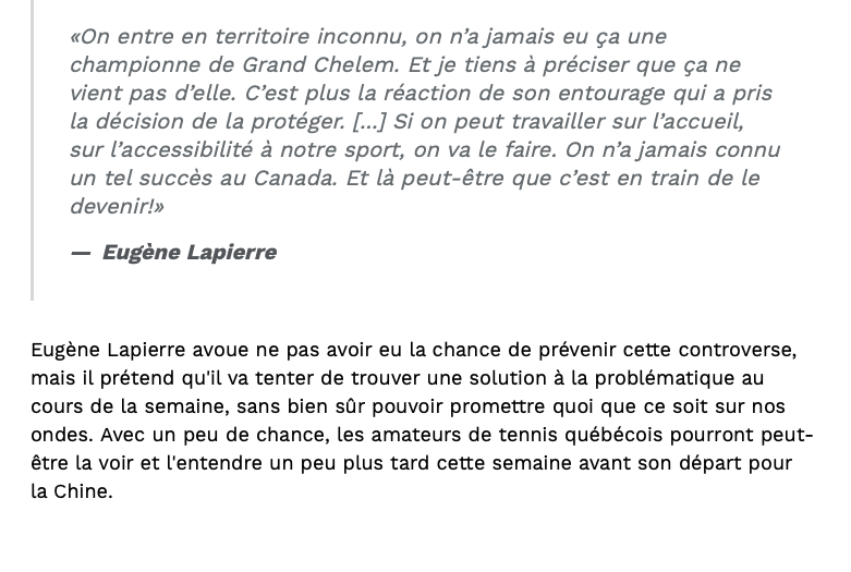 Les médias québécois...ont peur qu'elle devienne comme GENIE....