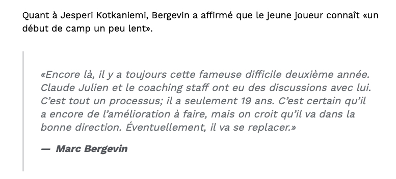 Marc Bergevin peut bien VISER Jonathan Drouin et KK...