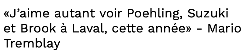 Mario Tremblay les envoie tous à Laval...