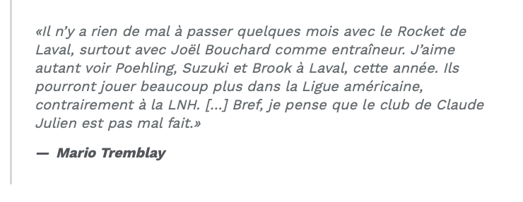 Mario Tremblay les envoie tous à Laval...