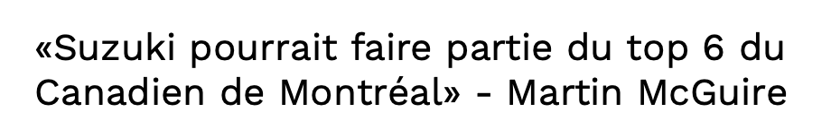 Nick Suzuki dans le TOP 6?